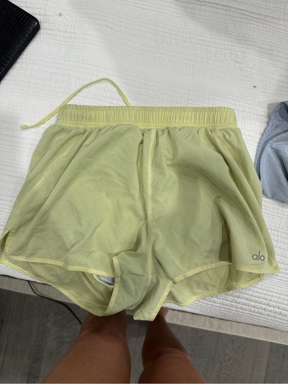 ALO Yoga Women's Athletic Shorts in Light Yellow